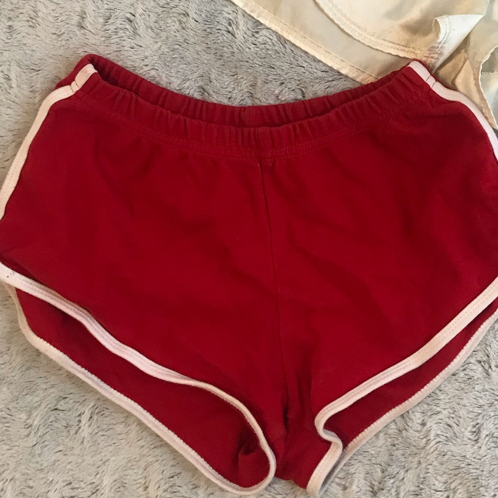 Red American Apparel booty shorts